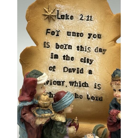 Nativity Scene Bible Verse Luke 2:11 Figurine Baby Jesus 3 Kings K’s Collection - Picture 4 of 8